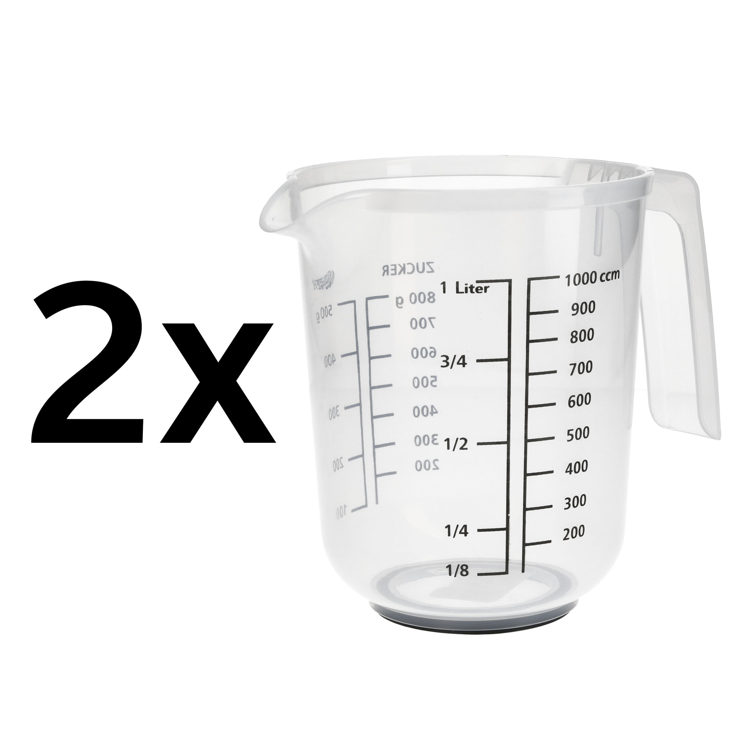RoyalFay® Messbecher 1L Kunststoff (PP) - 2 Stück