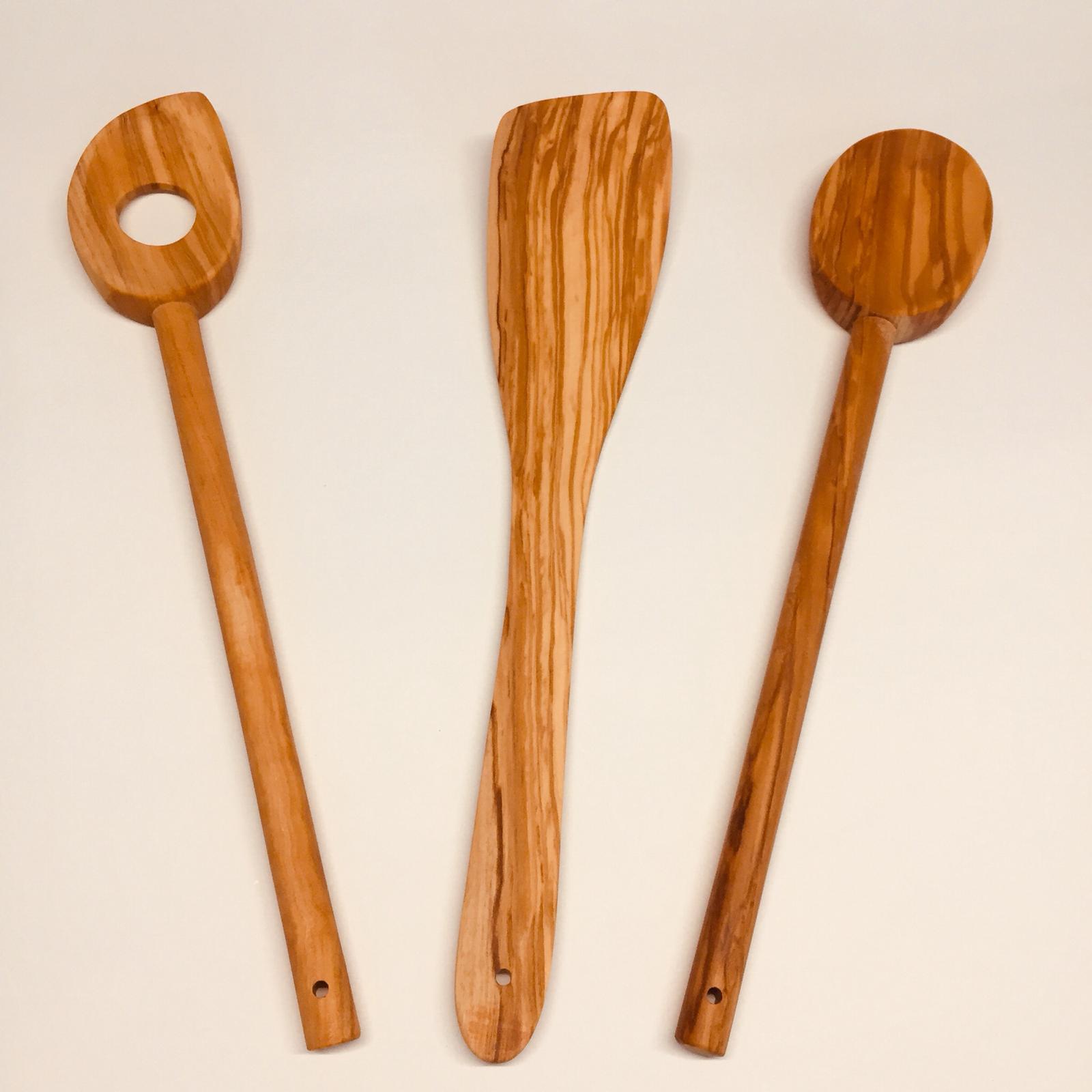 RoyalFay® Olivenholz Küchen-Set 3-teilig