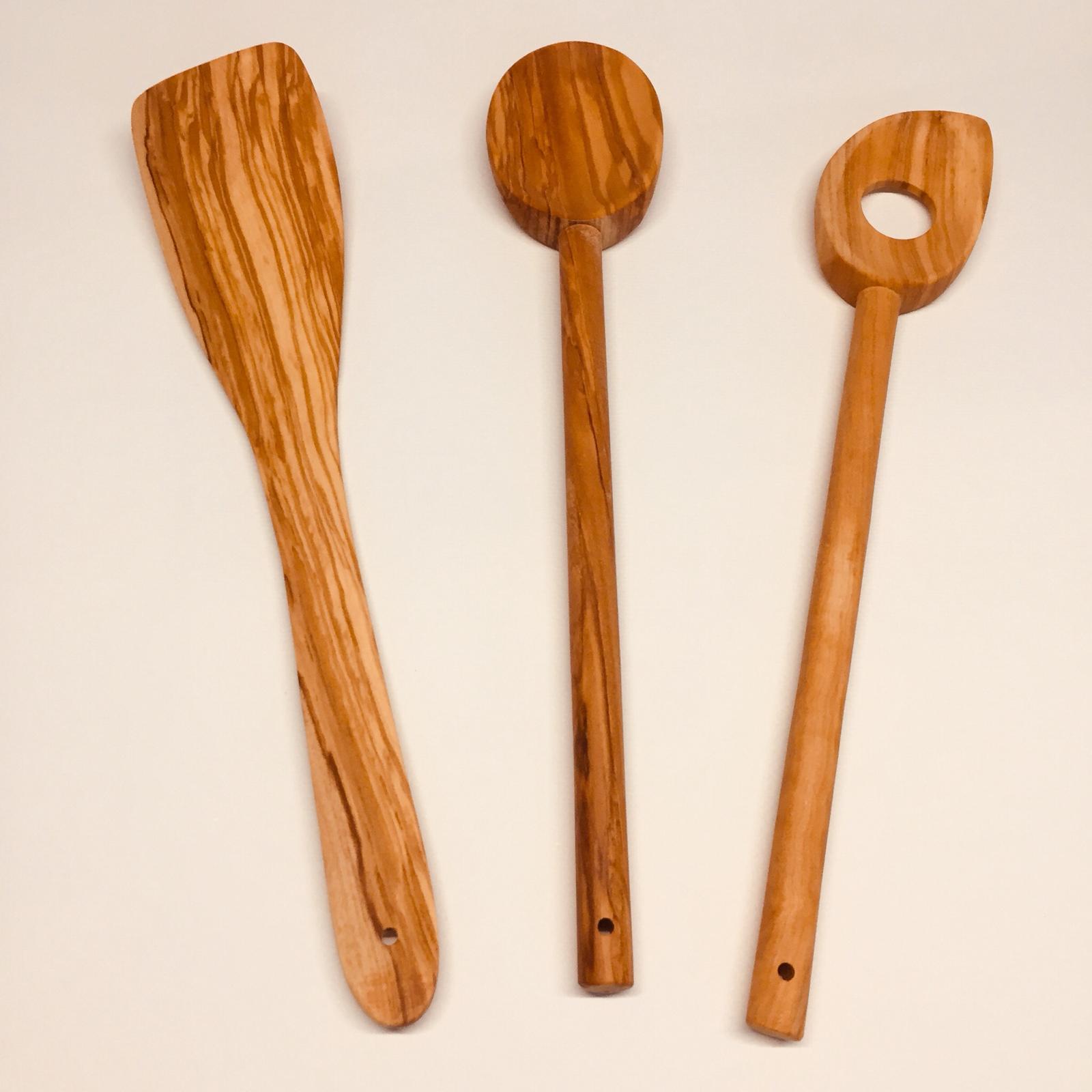 RoyalFay® Olivenholz Küchen-Set 3-teilig